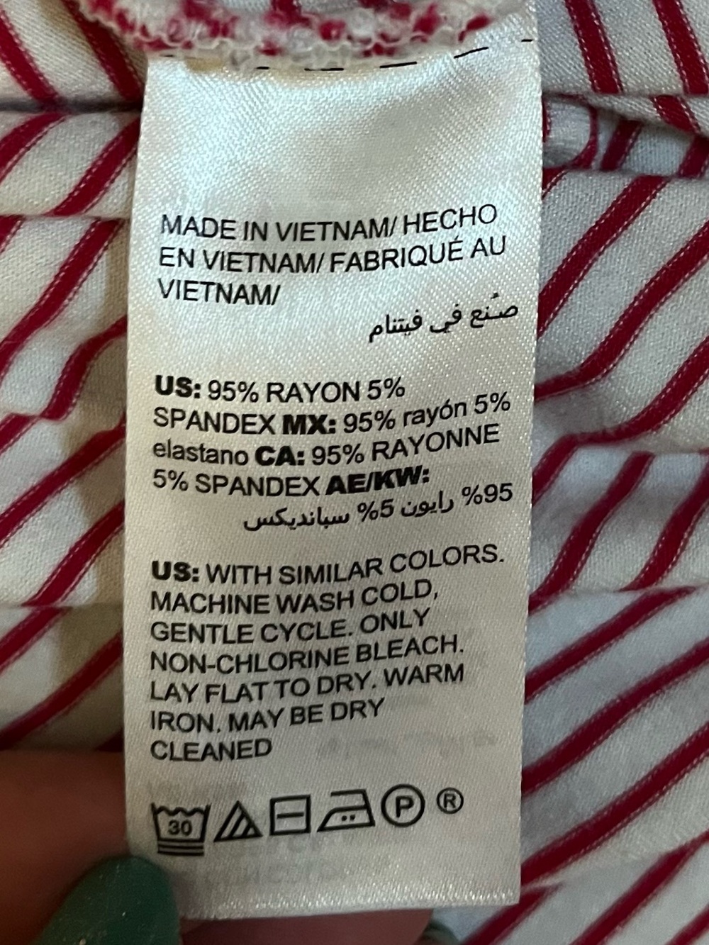 Chico’s Striped Asymmetrical 3/4 Sleeve Pocket Tunic size M - Picture 13 of 13